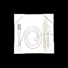 Black And White Minimalist Fork Plate Knife Canvas Print Vintage Home Decor