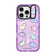 iPhone 16 Pro Impact Ring Stand Case MagSafe Compatible Dinosaurs by Milkkoyo