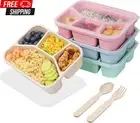 4 Pack Bento Lunch Box, 4 Compartment Meal Prep Containers, Lunch Box for Kids,