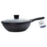 D&W Premium Cookware All-In-One WOK Pan Non-Stick With Glass Lid 11in