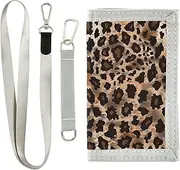 [Yoogain] Leopard Print fold wallets for woman pop wallets for cards and cash with lanyard, leopard print, 1 size, Fashion