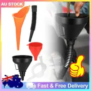 3x Fuel Funnels Set Plastic Long Neck Oil Funnels with Detachable Filter ZQ