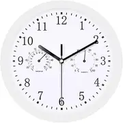 Outdoor Wall Clock - Waterproof Indoor Clock | 10in Large Silent Garden Clock with Thermometer & Hygrometer | Battery Operated Round Wall Clock | Retro Vintage Quarttz Clock for Indoor, Outdoor