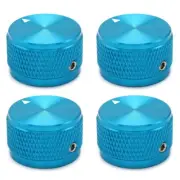 4Pcs Aluminium Alloy Electric Bass Guitar Knobs Volume Tone Control Knobs Blue