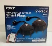Feit Electric Triple Outlet Outdoor Smart Plugs 2 Pack