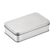 Metal Tin Box 5.31" x 3.15" x 1.38" Rectangular Empty Tinplate Storage Silver