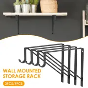 2/4Pcs Rod and Shelf Bracket Hook Wall Mounted Closet Rod Bracket Iron teotG