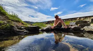 Hotel Laugarholl with natural hot spring