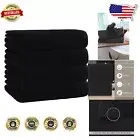 Luxurious 4-Pack Black Waffle Weave Bath Towels - Quick Dry Cotton Softness