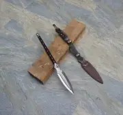 30" Hand Forged Viking Spear Knife Carbon Steel Rosewood + Sheath
