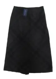 $398 Ralph Lauren Womens Gray Black Flannel Wool Silk Straight Skirt New 2