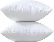 DI4Y | Pack of 2 Premium Waterproof Pillows Inserts, Outdoor Decorative Throw Pillow Inserts Soft Fluffy Plump Cushion Inserts for Patio Garden Bench Farmhouse Sofa Couch Bed, White (20x20 Inch ( 50x50 cm) Pack of 2)