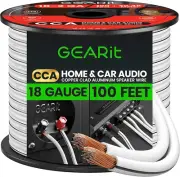 18AWG Speaker Wire Cable 100 Feet / 30.48 Meters White