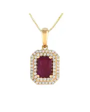 14K 0.24 ct. tw. Diamond & Ruby Pendant Necklace