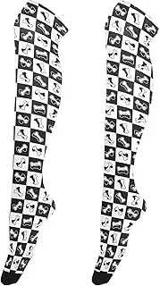 [Caihoyu] Over Knee Socks for Women Lightweight Long Knee-High Stockings Tall Thigh High Socks for Cosplay Dog Bone Pattern French, Dog Bone Pattern French