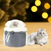 Small Cat Dogs Backpack Comfortable Portable Winter Plush Pets Cage for Bike