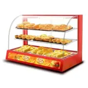 Commercial Electric Food Warmer Glass Showcase Pie Display Cabinet - 950mm