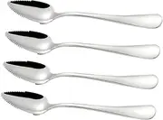 MUSISALY Scraping Spoons Set Stainless Steel Fruit Puree Scoop Serrated Edge for Toddlers
