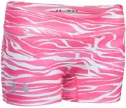 Under Armour Girls Large Fitted Shorts Compression Pink Sports Zebra