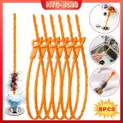 Drain Hair Cather 8pcs 20 Inch Drain Snake Shower Drain Hair Trap Clog Remover