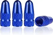 TORMEN Presta Tire Valve Stem Cap, 4pcs Aluminum Alloy Pressure Air Caps Cover for Bike Bicycle (Blue