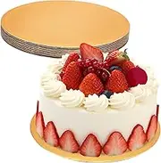 10pcs Cake Pan Drum Reusable Decorate Board Cake Decorating Tray Wedding Supports Cake Plate Baking Clear Corrugated Cake Base Thick with Transparent for Golden Corrugated Paper
