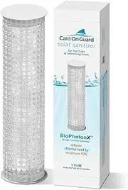 Card On Guard Solar Sanitizer Tube for Swimming Pools & Hot Tubs | BioPhotonX Technology Reduces Chlorine/Bromine Use by 50% for 12 Months | Single Pack for Hot Tubs/Swim Spas Up to 10,000 Gallons