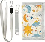 [Yoogain] Cartoon Cute Sun Moon Childish mens wallet cool gifts nylon mens trifold wallet with lanyard, cartoon cute sun moon childish, 1 size, Fashion