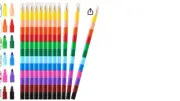 Leinuosen Stacking Crayons Stackable Buildable Crayons Colorful Crayon for Schoo