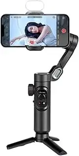 Smartphone Gimbal Stabilizer, 3-Axis Handheld Gimbal Stabilizer for Smartphone with RGB Magnetic Fill Light for Video Recording, Face & Object Tracking, Compatible with Most of Smartphone