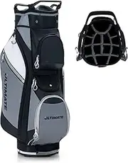 Costway 14-Way Golf Cart Bag, Lightweight Portable Golf Club Bag with Cooler Bag, Waterproof Valuable Pocket, Rain Hood, Carry Handles and Shoulder Strap, Golf Cart Bag for Men and Women