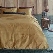 Blurred Lines Yellow Cotton Sateen Quilt Cover Set