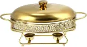 HOMOBABE 1Pc Gold Buffet Heating Stove Food Heating Container for Restaurants Hotels Easy to Clean Food Warmer for Catering Buffets Heating Stove