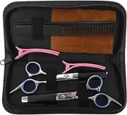 Baluue Ergonomic Hair Cutting Tool Set 7pc Hairdressing Kit with Scissor Comb for Beginners Professionals