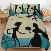 a1566 Corpse Bride Duvet Cover Set, 3 Piece Bedding Set 86x70" Double Sided Printing Decorative Comforter Cover Set (1 Duvet Cover + 2 Pillow Shams)