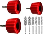 Copper Pipe Cleaner for Drill - 3X Drill Attachment Deburring Brush, Pipe Tools With 6 Stainless-Steel Wire Bristles for PVC PPR Pipes