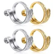 Adjustable Knitting Crochet Rings Metal Yarn Guide