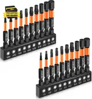 20PCS Premium Hex Bit Set, Impact Hex Head Allen Wrench Drill Bit Set (Metric&Sa
