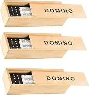 CIYODO 3 Sets Dominoes Toy Strategy Board Game Domino Tiles with Numbers Domino Board Games Building Blocks Domino Blocks Wooden