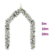 Christmas Garland with LEDs&Ball Set PVC Decoration Multi Colours/Sizes vidaXL