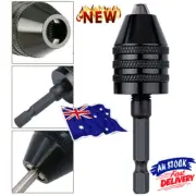 1/4" Keyless Chuck Conversion Hex Shank Adapter Drill Bit Quick Change Driver NJ