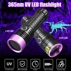 30W 365nm UV Light Violet Blacklight LED Flashlight Detector Torch USB Charging