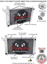 RC Champion 3 Row All Aluminum Radiator W/ 14" Fan for 1994 - 1996 Ford Mustang (for: Ford)