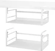 Nxconsu 2Pack Under Shelf Storage Basket Organizer Hanging Holder for Kitchen Cabinet Pantry Cupboard Desk Bookshelf Organization Space Saver Heavy Duty Slide-in Adjustable Screw Clamp White Large
