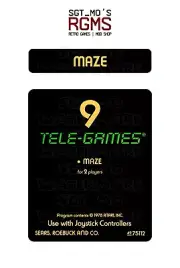 Atari 2600/Sears Tele-Games Replacement Label - Maze