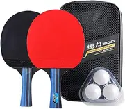 YARNOW Beginner's Table Tennis Set Rackets Flared Handles Pingpong Paddles for Boys and Girls Adults Pingpong Racket Sets Tt Paddle