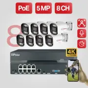 8MP 5MP POE Outdoor Security Camera System Home CCTV Kit Video Surveillance Kit