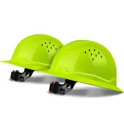 2PCS G1 Full Brim Hard Hat Construction Breathable Safety Helmet Vented ANSI ...