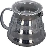 Glass Coffee Carafe, Various Uses, Explosion-Proof High Borosilicate Glass Coffee Server, Electroplated Gray Stripes for Coffee (300ml)