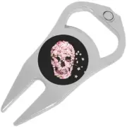 Skull of Flowers Golf Ball Marker Divot Repair Tool Bottle Opener